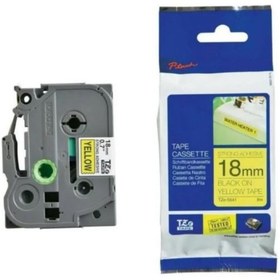 Resim Brother Tze-s641 18mm Sarı Üzerine Siyah Laminasyonlu Muadil Etiket 