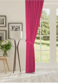 Resim Cheap's Home Petek Dokulu Kadife Dokuma Sık 1 X 3 Pileli Fon Perde Fuşya 