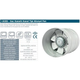 Resim Kayıtes AXIS 350 Yuvarlak Kanal Tipi Aksiyel Fan 3110 M³/H 