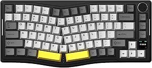 Resim Coverzone Ajazz AKS-075 Ergonomik Tasarım, TFT Ekranlı 3 Modlu Mekanik Klavye Siyah - Gift Switch AKS075 