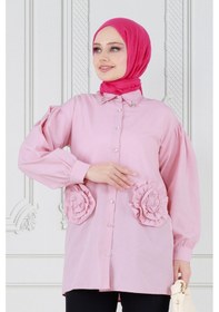 Resim Sevitli Önü Gül Detaylı Tunik-pembe-3635-pembe Pembe 