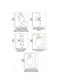 Resim Delmeye Son Yapışkanlı Banyo Mutfak Havluluk Askısı Krom Y-613 