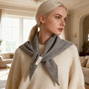 Resim Kadınlar İçin Şık Kışlık Eşarp - Kahverengi Tonlu Yumuşak Sıcak Üçgen Şal, Soğuk Hava İçin Lüks Kışlık Battaniye, Günlük Kombinler İçin Şık Katmanlama Parçası, Ofis, Partiler, Parti Aksesuarı | Tarz Sahibi Kışlık Giyim | Dokulu 