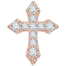 Resim 0.06 ct Haç Pırlanta Piercing 