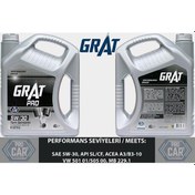Resim Grat 5W-30 Apı Sl/Cf Tam Sentetik Motor Yağı 4 L 