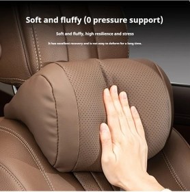 Resim Chuangyinshop Lüks Nappa Beyaz Bel Yastığı Otomobil Başlık Yastığı Ergonomik Hafif Nefes Alabilir 