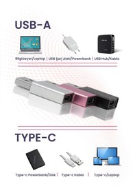 Resim Type-c To Usb-a 3.0 Dönüştürücü Yüksek Hızlı Veri Aktarımı Gri 