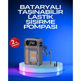 Resim FRY 6000MAH Bataryalı LED Ekranlı Akıllı Hava Kompresörü 