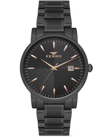 Resim FERRO Siyah Çelik Kordon Erkek Kol Saati F11154A-G 
