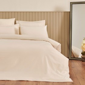 Resim Nuvomon 4 Yastıklı Saten Nevresim Takımı - Ekru 