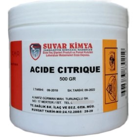 Resim Suvar Kimya Sitrik Asit 500 gr 