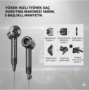 Resim Buldug Yüksek Hızlı İyonik Saç Kurutma Makinesi 1600W, 5 Başlıklı, Manyetik – 3 Renk 