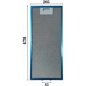 Resim Süppürge Kügerr Ile Uyumlu Davlumbaz 20,5X47,8 cm Arka Ara 4,5 cm Aspiratör Filtresi 