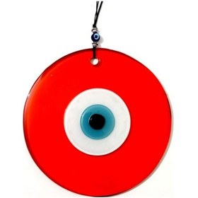 Resim Nazar Boncuklu 16 Santimetre El Yapımı Turuncu Duvar Süsü 