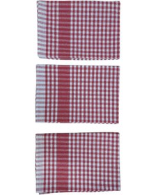 Resim 3 Adet Pötikareli Mutfak Kurulama Bezi Beslenme Örtüsü Kırmızı 