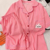 Resim Yeni Yaz Kadın Pijama Seti, Tatlı Kısa Kollu Gömlek ve Şort ile Ev Giyimi İçin İki Parça İçerir. 