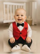 Resim Calide Baby U Yaka Papyonlu Erkek Bebek Mevlüt Takımı / Mevlütlük Takım 