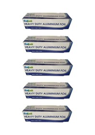 Resim Burpak Heavy Duty Ağır Hizmet Tipi Alüminyum Folyo - 30 Cm. X 150 Metre - 18 Mikron - 5 Paket 