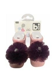 Resim Bibaby Süslü Bebek Çorabı 0-3 Ay Mürdüm-yavruağzı 