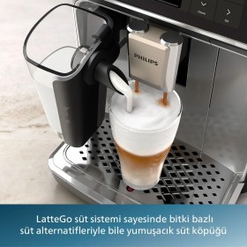 Resim Philips Tam Otomatik LatteGo Espresso Makinesi, 20 Sıcak ve Soğuk İçecek, SilentBrew Teknolojisi, Hızlı Başlangıç, Taze Öğütülmüş Çekirdeklerden Aromatik Kahve, Onerous Lambader Hediye 