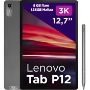 Resim Tab P12 TB370FU 8 GB RAM 128 GB 3K 12.7" Wi-Fi Koyu Gri Tablet ve ZACL0030TR Tab Pen Plus Lenovo