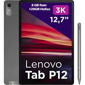Resim Tab P12 TB370FU 8 GB RAM 128 GB 3K 12.7" Wi-Fi Koyu Gri Tablet ve ZACL0030TR Tab Pen Plus 