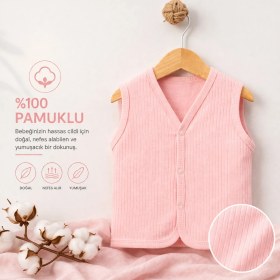 Resim Angeltouch %100 Pamuk Kız Erkek Bebek Yelek Raporlu Basic 