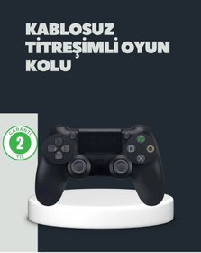 Resim Kablosuz Titreşimli Oyun Kolu - Ps4 Uyumlu Ergonomik Tasarım Ve Uzun Pil Ömrü 