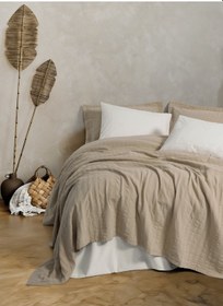 Resim Cotton Box Natura Çift Kişilik Yatak Örtüsü/pike Takımı Vilo Bej Bej 