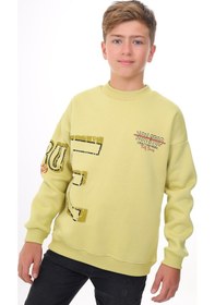 Resim Toontoy Kids Toontoy Erkek Çocuk Baskılı Sweatshirt Açık Yeşil 