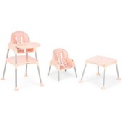 Resim Babydoor & Mama Flora Çalışma Masalı Pedli Mama Sandalyesi Somon 3 In 1 