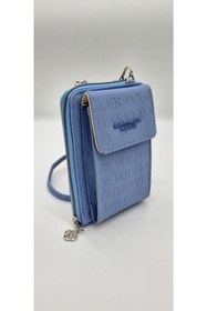 Resim DSN Harvey Miller Monogram Baskılı Unisex Telefonluk Çanta Cüzdan Buz Mavirenk 