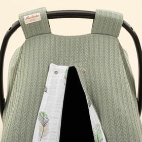 Resim Puset Örtüsü - Çift Taraflı - Koyu Yeşil Örgü - Yeşil Tüy 