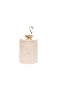 Resim MIARIK DESIGN & DEKORASYON Dekoratif Bej Mermer Pamukluk Gold Kuğu Detaylı 