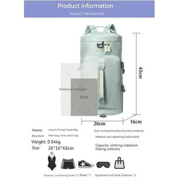 Bağımsız Ayakkabı Saklama Kuru Ve Islak Ayırma Spor Fitness Çantası Yeşil