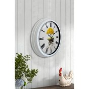 Resim Bahat Tedarik Salon Ofis Duvar Saati Beyaz Alüminyum Metal Çerçeve 40 cm 