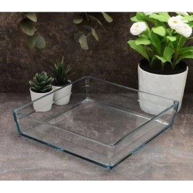 Resim Kahverengi Kare Borcam Tepsi, Şık ve Dayanıklı Mutfak Gereçleri 