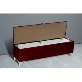 Resim Vetra Chester Model Bordo Sandıklı Puf Kapitoneli Model 140cm Sandıklı Bank 