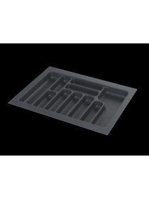 Resim Antrasit Renk Çekmece Içi Plastik Kaşıklık 74X49 Cm, 10 Gözlü 