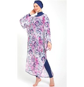 Resim Desenli Şifon Pareo - Plaj Elbisesi Chlly Pembe 
