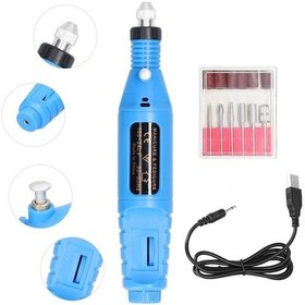 Resim Pazly Usb Şarjlı Mini Tırnak Freze Makinesi - 6 Uçlu Hızlı Manikür Aleti - Ev Ve Tırnak Salonu İçin Kullanışlı, Taşınabilir, 20000 Rpm Değişken Hız 