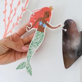 Resim Çok Renkli Deniz Kızı ve Şato Temalı Parti Banner - Çok Renkli / Tek Ebat 