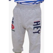 Resim Breeze Erkek Bebek Eşofman Altı Baskılı Cepli 9 Ay-3 Yaş, Gri Melanj 