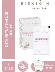 Resim Biensoin Solutions Kediler Için Vitamin Tüy Dökülmesi Engelleyeci Çinko Tüy Ve Deri Sağlığı Biotin Toz Saşe 7x1gr 
