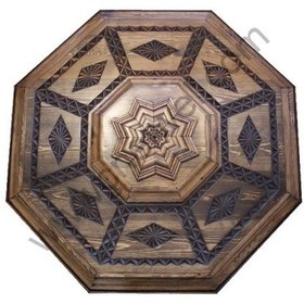 Resim Neiwel Osmanlı Yıldız Ahşap Oymalı Tavan Göbeği 