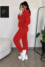 Resim YAKAMEL Kadın 3iplik Şardonlu Şık Günlük Ve Spor Oversize Eşofman Takımı 