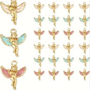 Resim 2/12/24 adet K Altın Alaşımlı Cupid Charms - Bilezikler, Kolyeler ve Anahtarlıklar için 6 Renkli DIY Takı Yapım Malzemeleri, Noel Doğum Günü Mezuniyet Partisi Hediyelikleri & Hediye Aksesuarları 