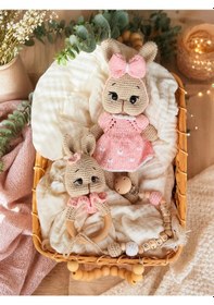 Resim Amigurumi Sevimli Tavşan Bebek Seti 