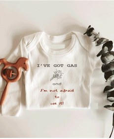 Resim Genel Markalar Unisex Bebek I've Got Gas Uzun Kol Çıtçıtlı Organik Bebek Body 