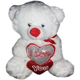 Resim Peluş Ayı Kalplı Beyaz 65 Cm 65 Cm-Beyaz 